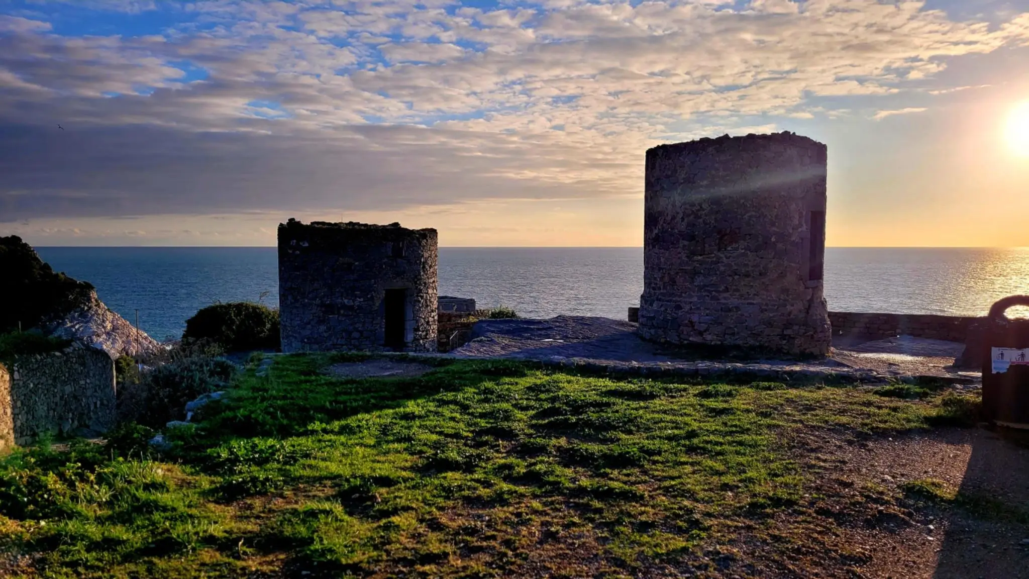 Doria Castle forthress towers overlooking the sun drenched sea