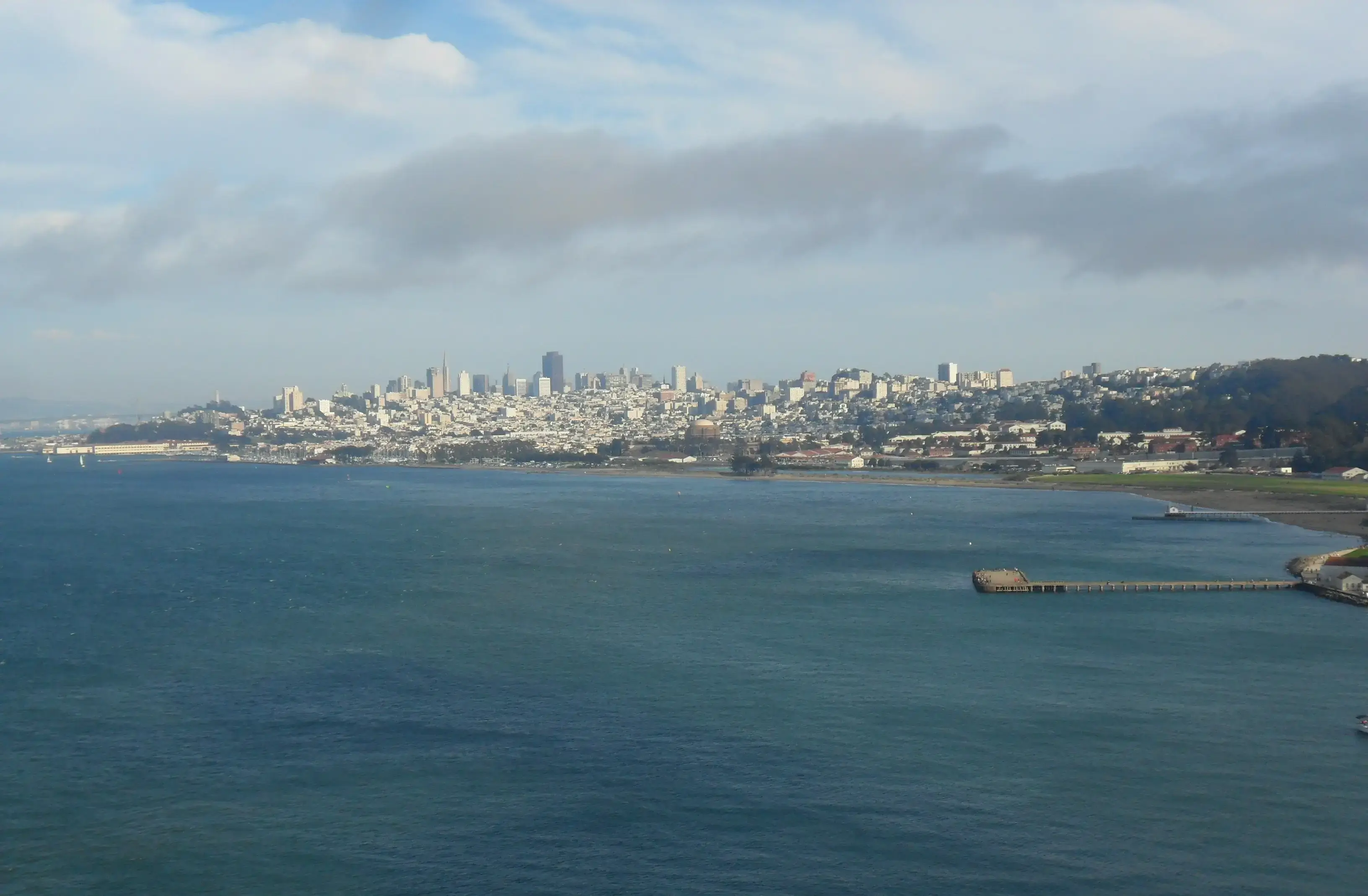San francisco skyline on turquoise sea